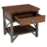 ZNTS Unique Style Two-Tone Finish Nightstand of Drawer Shelf Metal Finished Brackets Industrial Design B01151364