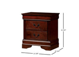 ZNTS 1pc Nightstand Cherry Finish Louis Philippe Solid wood English Dovetail Construction Antique Nickle HS11CM7966CH-N-ID-AHD