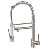 ZNTS Kitchen Faucet with Pull Down Sprayer Brushed Nickel Stainless Steel Single Handle Kitchen Sink W1932P156130