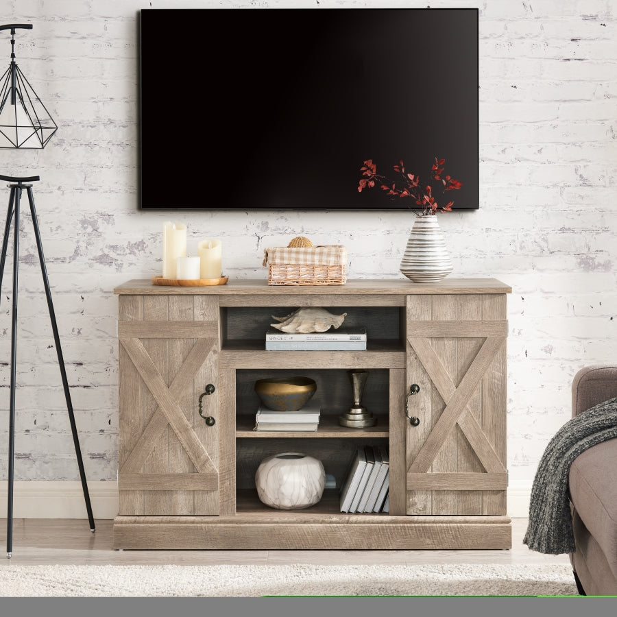 ZNTS Farmhouse Classic Media TV Stand Antique Entertainment Console for TV up to 50" with Open and Closed W1758107715