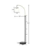 ZNTS Arched Metal Floor Lamp with Frosted Glass Shade B03596591