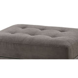 ZNTS Waffle Sued Cocktail Ottoman with Accent Tufting in Charcoal B01682406