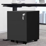 ZNTS 2 Drawer Mobile File Cabinet with Lock Metal Filing Cabinet for Legal/Letter/A4/F4 Size, Fully W141172155