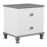ZNTS Wooden Nightstand with Two Drawers for Kids,End Table for Bedroom,White+Gray WF305173AAE