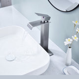 ZNTS Waterfall Spout Bathroom Faucet,Single Handle Bathroom Vanity Sink Faucet TH1028HNS