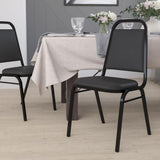 ZNTS HERCULES Series Trapezoidal Back Stacking Banquet Chair in Black Vinyl - Black Frame B06990395