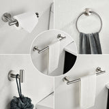 ZNTS 6 Piece Stainless Steel Bathroom Towel Rack Set Wall Mount 87757730