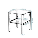 ZNTS Set of 2, Glass two layer tea small round bedroom corner living room side W24191062