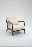 ZNTS Mid Century Modern Accent Chair with Wood Frame, Upholstered Living Room Chairs with Waist Cushion, W547112350