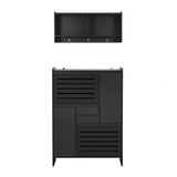 ZNTS ON-TREND Multi-Functional Shoe Cabinet with Wall Cabinet, Space-saving Design Foyer Cabinet with 2 WF313571AAB
