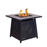 ZNTS 40,000 BTU Steel Propane Gas Fire Pit Table With Steel lid, Weather Cover W2029120084