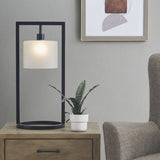 ZNTS Metal Table Lamp with Glass Drum Shade B03596583