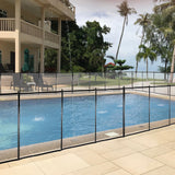 ZNTS 48x4 Ft Outdoor Pool Fence With Section Kit,Removable Mesh Barrier,For Inground Pools,Garden And 55832879