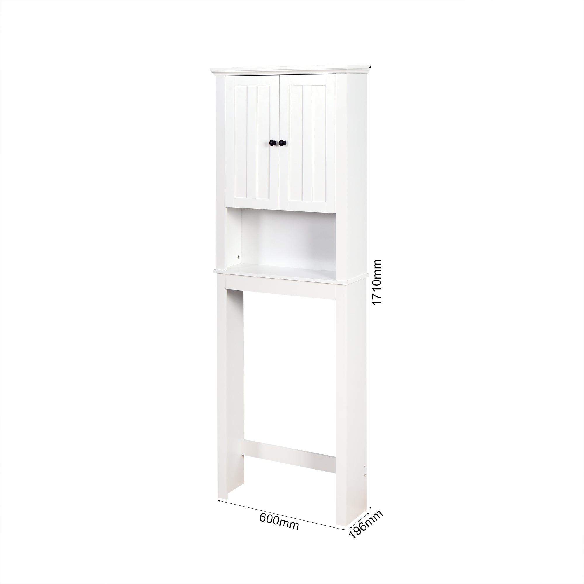 Bathroom Wooden Storage Cabinet Over-the-Toilet Space Saver with A Adjustable Shelf - White