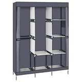 ZNTS 71" Portable Closet Wardrobe Clothes Rack Storage Organizer with Shelf Gray 67325725