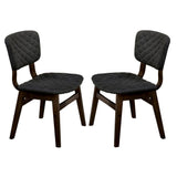 ZNTS Set of 2 Side Chairs Walnut Finish Solid wood Mid-Century Modern Padded Fabric Seat And Back Kitchen B01178731