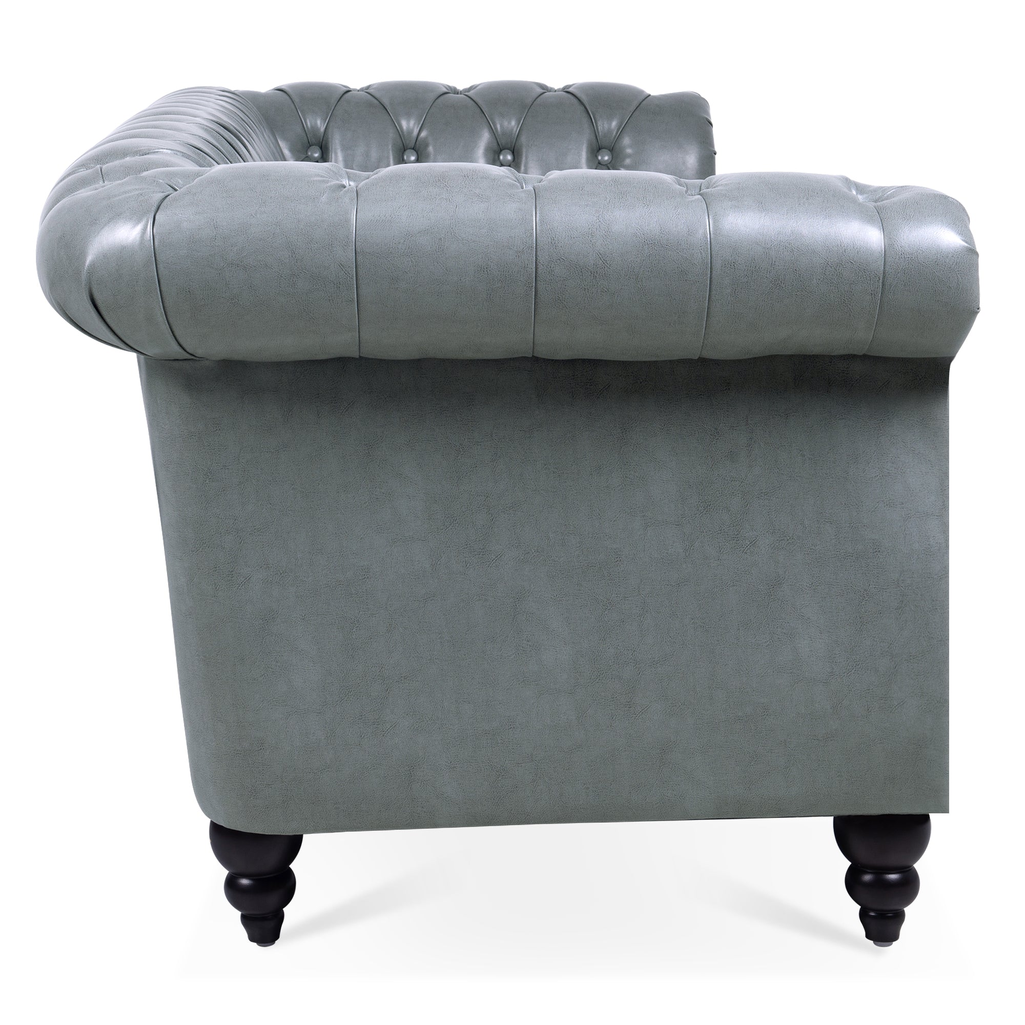 ZNTS 84.65" Rolled Arm Chesterfield 3 Seater Sofa. W68061169