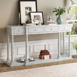 ZNTS U_STYLE Retro Senior Console Table for Hallway Living Room Bedroom with 4 Front Facing Storage WF312987AAK