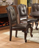 ZNTS Beautiful Hand Carved Formal Traditional Dining Side Chair with Faux Leather Upholstered Padded Seat B011P145131