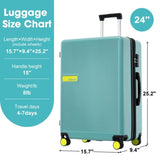 ZNTS Contrast Color Hardshell Luggage 24inch Expandable Spinner Suitcase with TSA Lock Lightweight PP315370AAF