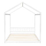 ZNTS Queen Size Wooden House Bed with Headboard,White WF296086AAK