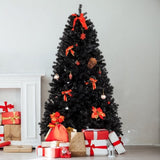 ZNTS 7ft 1800 Branch PVC Branch Iron Bracket Christmas Tree Black 82552663