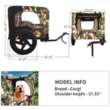 ZNTS Outdoor Heavy Duty Foldable Utility Pet Stroller Dog Carriers Bicycle Trailer W321102227