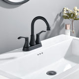 ZNTS 2 Handles Bathroom Sink Faucet, Matte Black 3 Hole Centerset RV Bathroom Faucets, with Stainless 97975591