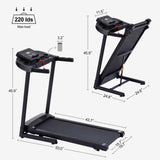 ZNTS Treadmills - 2.5 HP hydraulic folding removable treadmill with 3-speed incline adjustment, 12 preset W1668124387
