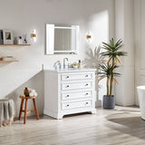 ZNTS 36'' Freestanding Single Bathroom Vanity with Marble Top W1826135986