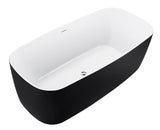 ZNTS 59" 100% Acrylic Freestanding Bathtub,Contemporary Soaking Tub,white inside black outside EB06572MBK