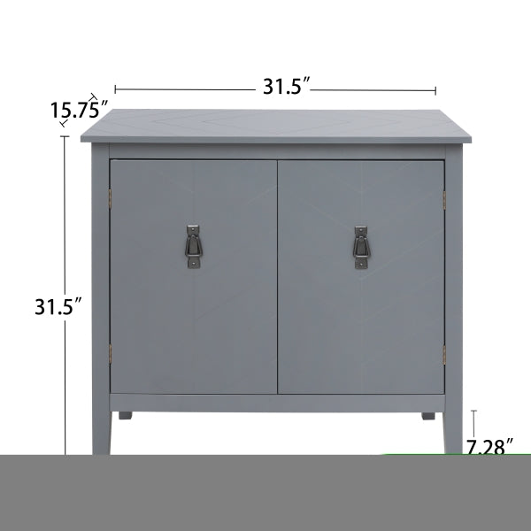 ZNTS 2 Door Wooden Cabinets, Gray Wood Cabinet Vintage Style Sideboard for Living Room Dining Room Office W68894676