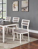 ZNTS Beautiful Unique Set of 2 Side Chairs White And Grey Kitchen Dining Room Furniture Ladder back B01181971