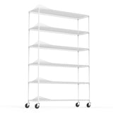 ZNTS 6 Tier Wire Shelving Unit, 6000 LBS NSF Height Adjustable Metal Garage Storage Shelves with Wheels, W155083049