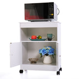 ZNTS Wood Kitchen Microwave Cabinet Cart with 4 Universal Wheels and Roomy Inner Space for Home Use, W104162894