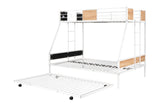 ZNTS Metal Twin over Full Bunk Bed with Trundle/ Heavy-duty Sturdy Metal/ Noise Reduced/ Safety W42752429