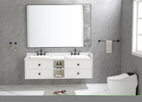 ZNTS 84*23*21in Wall Hung Doulble Sink Bath Vanity Cabinet Only in Bathroom Vanities without Tops W1272107577