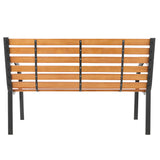 ZNTS 48" Hardwood Slotted Steel Cast Iron Frame Outdoor Patio Garden Bench Park Seat 76069296
