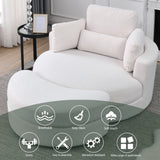 ZNTS [Video] Welike Swivel Accent Barrel Modern Sofa Lounge Club Big Round Chair with Storage Ottoman W83469823