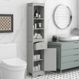 ZNTS Tall Bathroom Cabinet, Freestanding Storage Cabinet with Drawer, MDF Board, Adjustable Shelf, Grey WF289423AAG