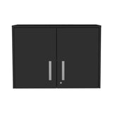 ZNTS Medford 2-Door Rectangle Wall Cabinet Black Wengue B06280347