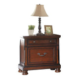 ZNTS Traditional Formal Look Cherry Finish 1pc Nightstand Storage Space Bedside Table Plywood Veneer B01149999