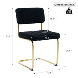 ZNTS Modern simple light luxury dining Black home bedroom stool back dressing student desk W210131947