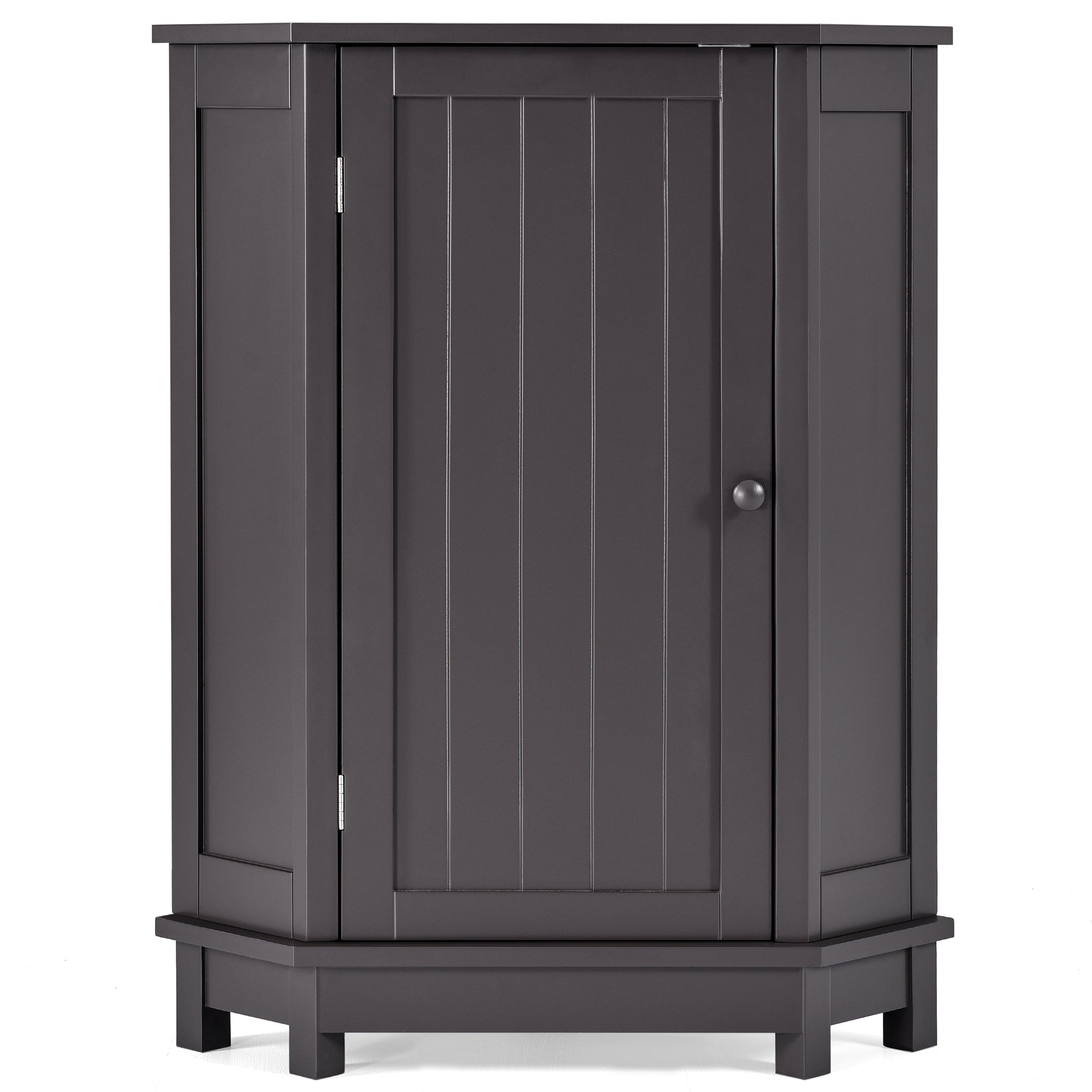 ZNTS Bathroom Cabinet Triangle Corner Storage Cabinet with Adjustable Shelf Modern Style MDF Board, Black WF291477AAD