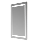 ZNTS 32"x 24" Square Built-in Light Strip Touch LED Bathroom Mirror Silver 43210733