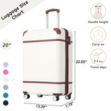 ZNTS 20 IN Luggage 1 Piece with TSA lock , Lightweight Suitcase Spinner Wheels,Carry on Vintage PP321683AAK