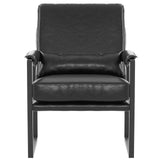 ZNTS Single Iron Frame Chair Black PU Indoor Leisure Chair 66043697