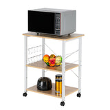 ZNTS Baker's Rack 3-Tier Kitchen Utility Microwave Oven Stand Storage Cart Workstation Shelf 92413090