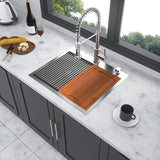 ZNTS 25 Inch Drop Kitchen Sink - 25 "x 22" Kitchen Sink Stainless Steel 16 Gauge Workstation Sink Drop-in W124368436