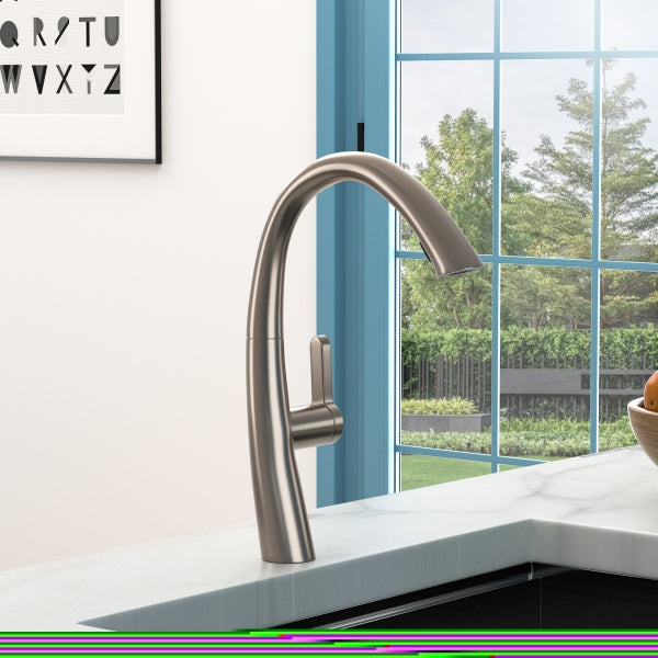 ZNTS Kitchen Faucet with Pull Out Spraye,Brushed Nickel W124372167